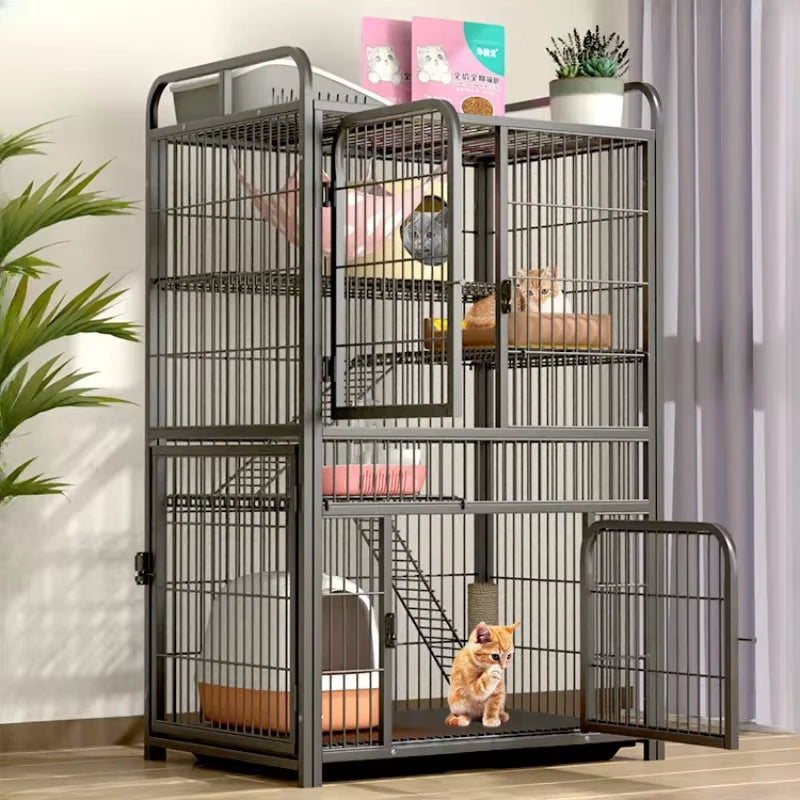 4-Story Luxury Cat Villa Cage – Spacious Indoor Cat House with Multi-Level Design