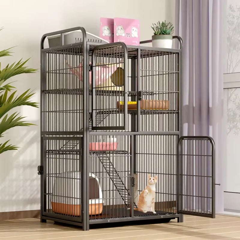 4-Story Luxury Cat Villa Cage – Spacious Indoor Cat House with Multi-Level Design