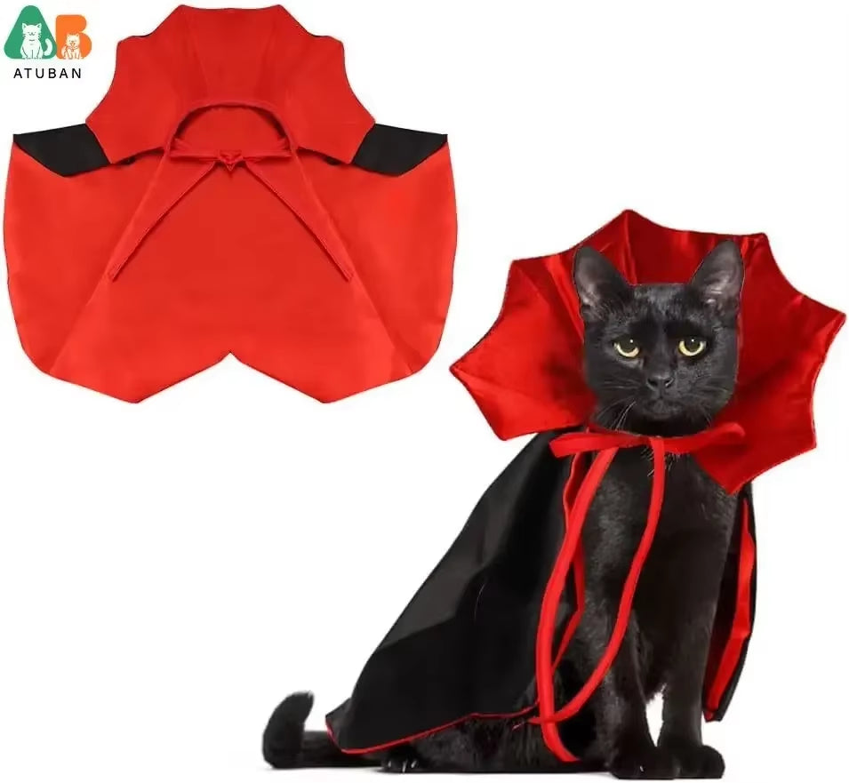 Halloween Cat Vampire Cloak Costume 