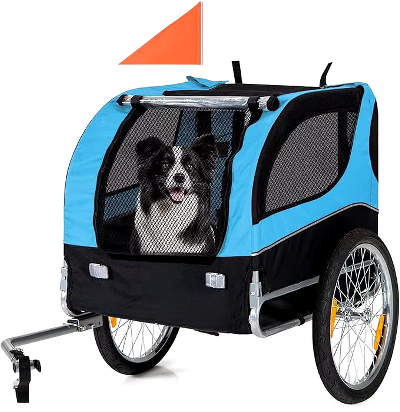 Dog Bike Carrier Trailer with 3 Doors, Aluminum Wheels – Pet Cargo Cart & Cycle Wagon