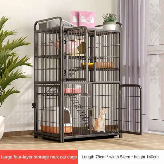 4-Story Luxury Cat Villa Cage – Spacious Indoor Cat House with Multi-Level Design