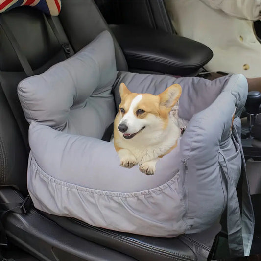 Dog Car Seat with Safety Belt with Nest Washable Cushion 