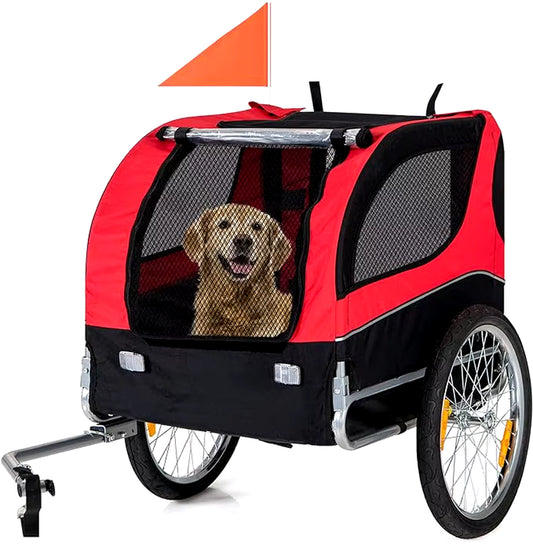 Dog Bike Carrier Trailer with 3 Doors, Aluminum Wheels – Pet Cargo Cart & Cycle Wagon