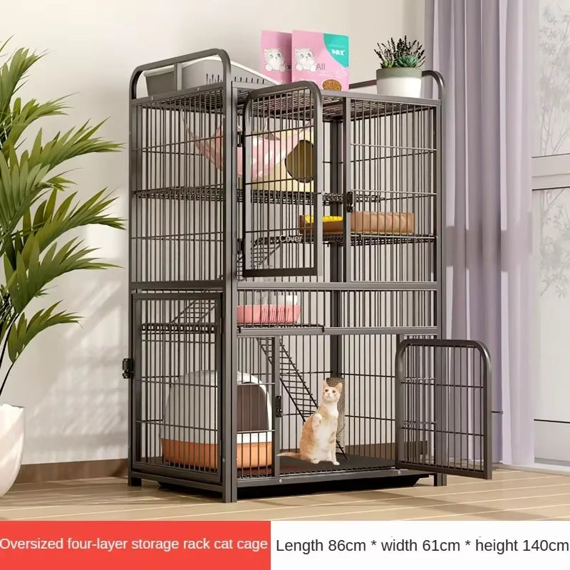 4-Story Luxury Cat Villa Cage – Spacious Indoor Cat House with Multi-Level Design