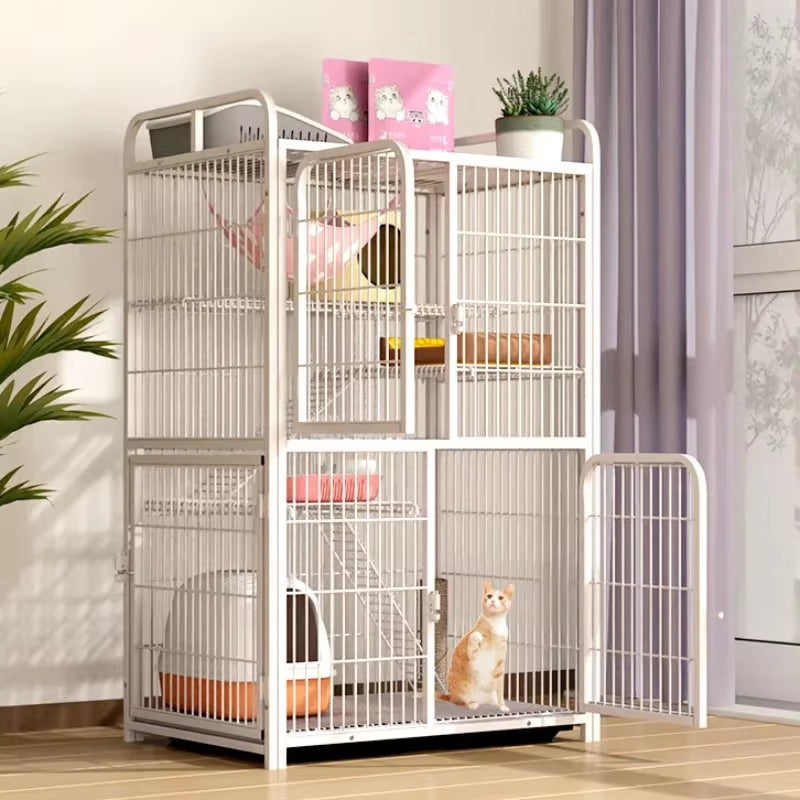 4-Story Luxury Cat Villa Cage – Spacious Indoor Cat House with Multi-Level Design