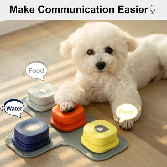 Talking Dog Button Training Toy - Interactive Pet Communication Bell with Pad & Stickers