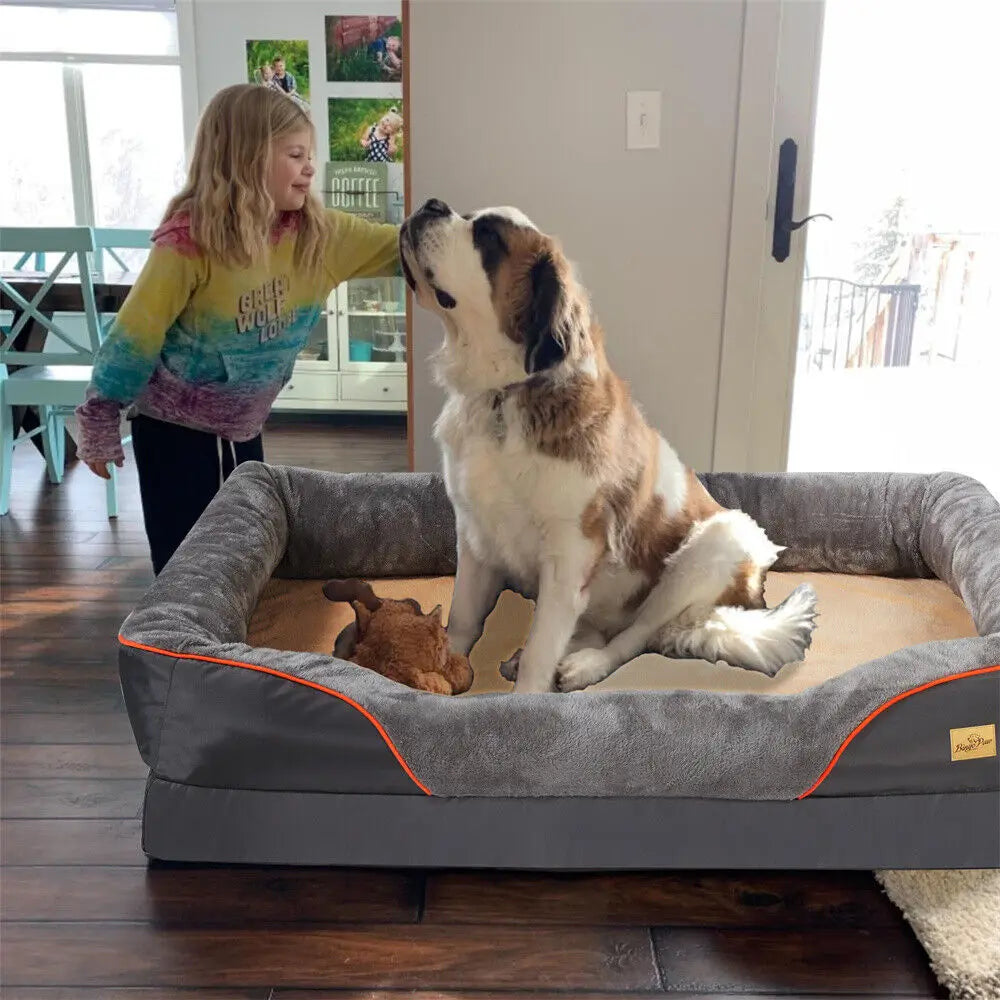 XL Waterproof Orthopedic Dog Bed - Foam Lounge Sofa