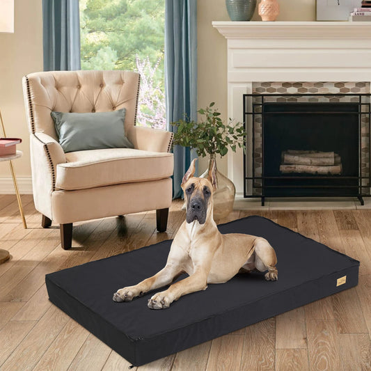 Washable Orthopedic Dog Bed for Large Dogs – Comfort Foam Crate Mattress