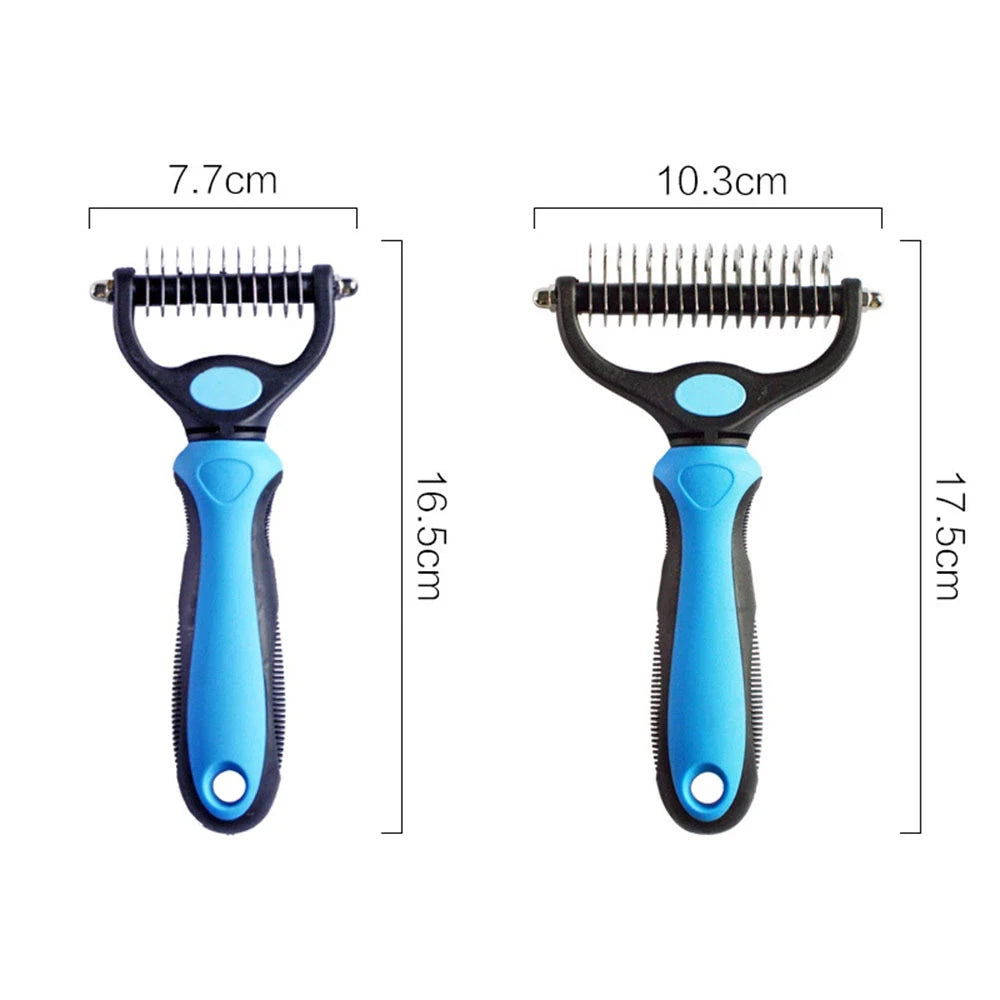 Pet Grooming Brush - Hair Remover & Undercoat Cat Comb for Long & Short Hair Dogs and Cats