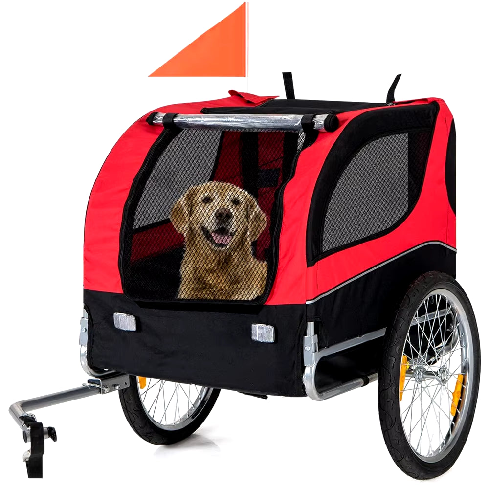 Dog Bike Carrier Trailer with 3 Doors, Aluminum Wheels – Pet Cargo Cart & Cycle Wagon