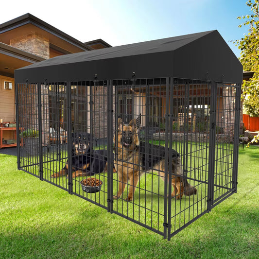 Extra Large Outdoor Dog Cage Heavy Duty with Roof  