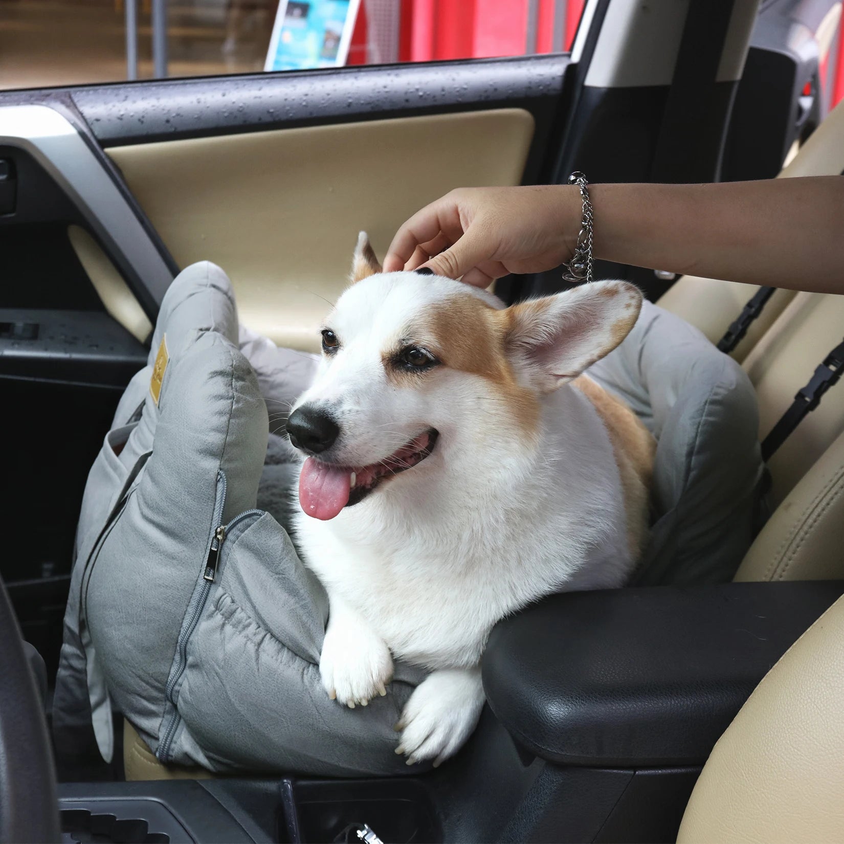 Dog Car Seat with Safety Belt with Nest Washable Cushion 