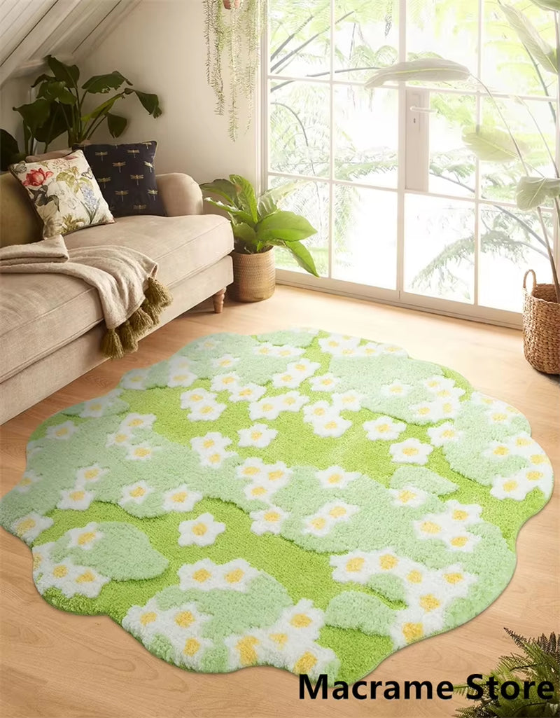 Flower Shaped Tufting Rug Carpet Soft Fluffy scratch mat for Dogs and Cats